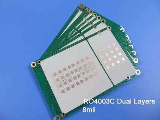 8mil RO4003C High Performance PCB 2 laag onderdompeling goud zwart zijdeplaat