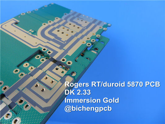 Rogers RT/Duroid 5870 Witte Silkscreen 0.4mm het Ontwerposp Oppervlakte van Hoge Frequentiepcb beëindigt PCB