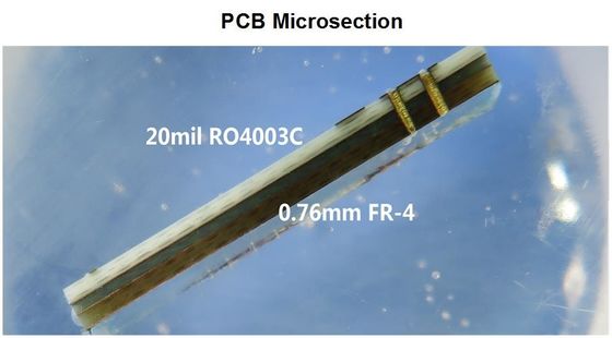 Hybrid PCB on 20mil RO4003C and 4mil RO4350B Immersion Gold finished