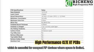 2-laags PCB Gebouwd op 5,1mil CLTE-XT-substraten met Immersion Gold